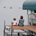 Tory and Tracy check out the geese.