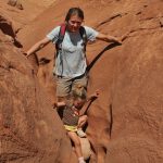 Kari and Tegan down climb Lucky Charms.