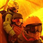 Riding the Orange Bubble Chair