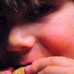 Tory up close with cookie
