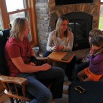 Jacob and Tracy play cribbage.