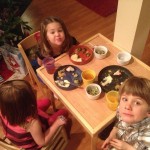 Kiddos at Christmas dinner with the Larson/Lund's