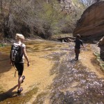 Juliana and Tory cruise Calf Creek.