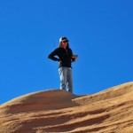 Heather watches from above.